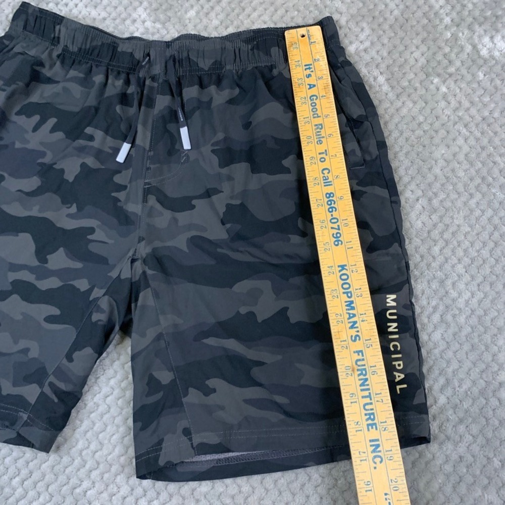 Municipal Athletic Shorts Mens Large Charcoal Black Camo Sport Utility - Picture 6 of 10